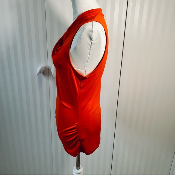 Calvin Klein orange tangerine side ruched tank top Size M - Picture 2 of 8